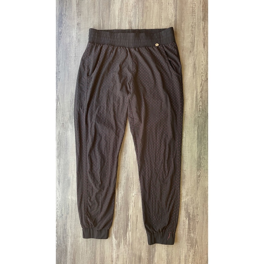 LJ Black Black with Hot Pink Dots Joggers Size XS